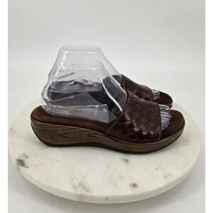 Aerosoles Brown Woven Slide Sandals